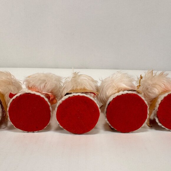 Lot 6 Vintage Christmas Ornaments Kissing Angels Felt Rubber Face - Picture 12 of 16